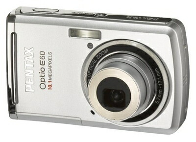 【中古】 PENTAX デジタル写真機 Optio (オプティオ) E60 しろがね色 1010万絵素 光学3倍望遠レンズ OPTIOE60S