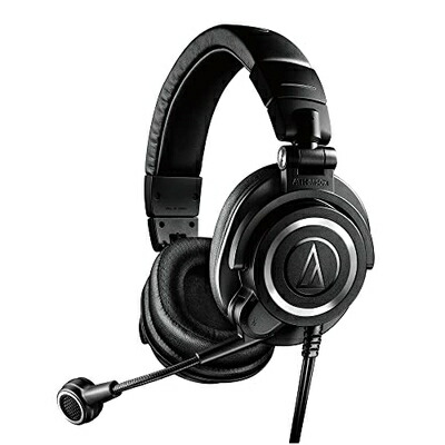 【中古】 オーディオテクニカ ATH-M50xSTS ヘッドセット 有線 XLR コンデンサーマイク ヘッドホン部: 3.5mmTRS接続 マイクロホン部: XLR接続 ストリーマー コンテンツクリエイター ゲーム実況 配信 ポッドキャスト ブラック