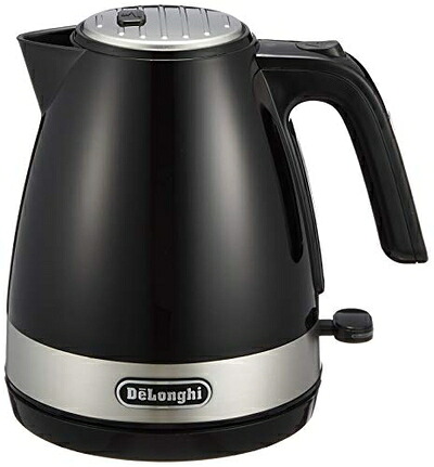 【中古】 DeLonghi(デロンギ) De'Longhi電気ケトル アクティブ シリーズ KBLA1200J-BK イタリアンデザイン 1.0L ワンプッシュオープン 異物混入防止フィルタ 見やすい水量計 電源コードホルダー [インテンスブラック] ファミリー登録で