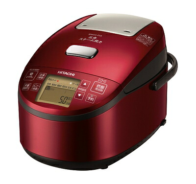 【中古】 日立 炊飯器 5.5合 圧力&スチームIH ふっくら御膳 本体日本製 打込鉄釜 蒸気カット RZ-AV100M R メタリックレッド｜ベアホームズ 28,405円