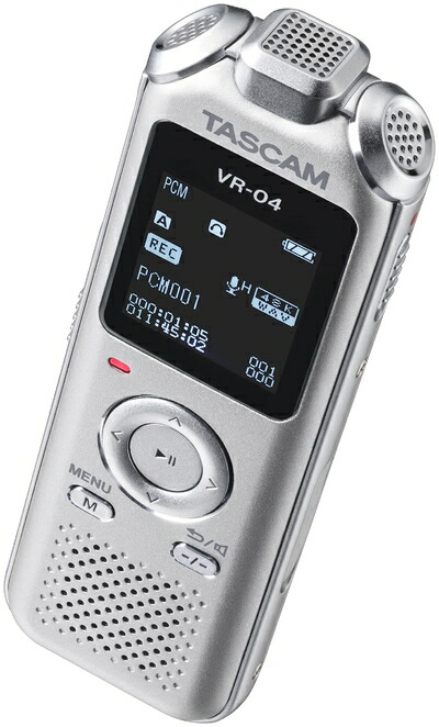 【中古】 TASCAM タスカム ワイドFMチューナー搭載 ボイスレコーダー VR-04 シルバー