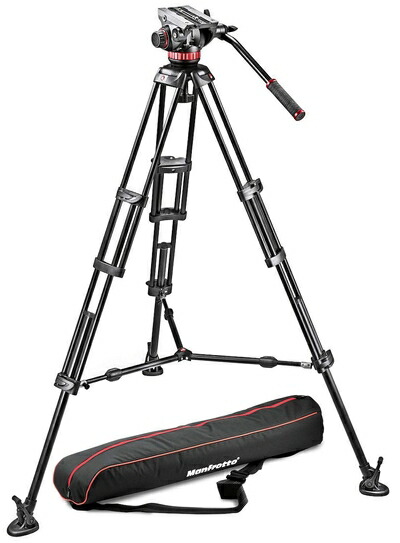 【中古】 Manfrotto ビデオキット ツイン3段アルミ MSタイプ MVH502A-546BK-1