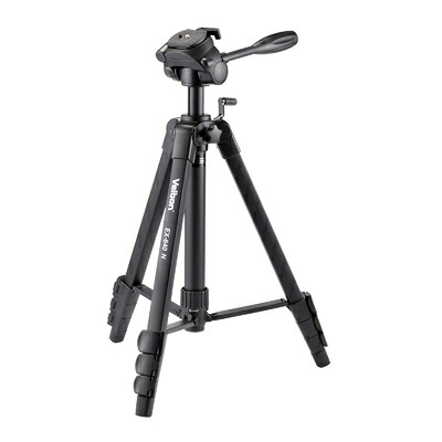 【中古】 Velbon ファミリー三脚 EX-640N 4段 レバーロック 全高170cm 脚径26mm 中型 3Way雲台 DIN規格クイックシュー対応 アルミ脚 302441