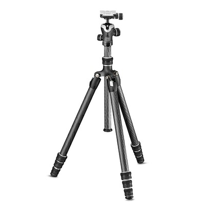 【中古】 Gitzo 三脚架 旅行者α 1型 炭素 4段 どんぶり鉢雲台一揃いの道具 ソニーα7、α9専用お皿属する 黒いこと全伸高165糎/伸高141糎/少なくとも高23.5糎 キーパー1545TA