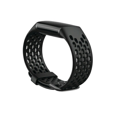 【中古】 Fitbit フィットビット Charge 5 純正 交換用 スポーツベルト ブラック Sサイズ【日本正規品】 FB181SBBKS