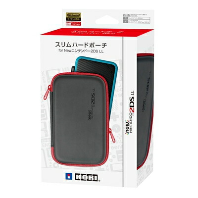 【中古】 【2DS LL対応】スリムハードポーチ for Newニンテンドー2DS LL ブラック×レッド