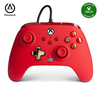 【中古】 【国内正規品 】PowerA エンハンスド 有線 コントローラー レッド 二重振動機能 背面ボタン Xbox Series X|S Xbox One PC Windows 10/11 用(公式ライセンス取得) 1518810-02