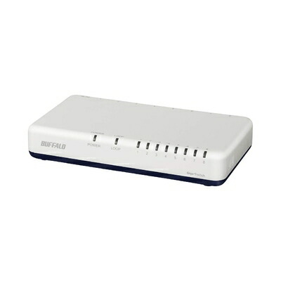【中古】 バッファロー BUFFALO Giga対応 プラスチック筐体 AC電源 8ポート LSW6-GT-8EPL/WH ホワイト スイッチングハブ ローコストモデル 壁掛け設置対応