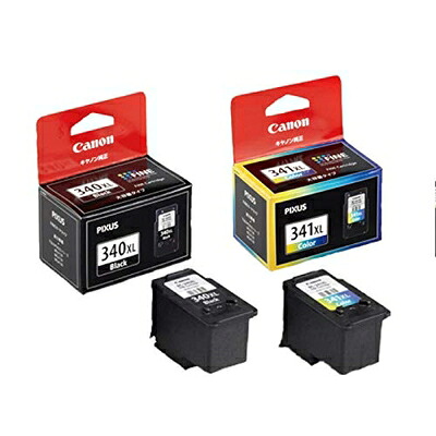 【中古】 【純正品】CANON FINEカートリッジ BC-340XL(大容量ブラック) + BC-341XL(大容量3色カラー)セット