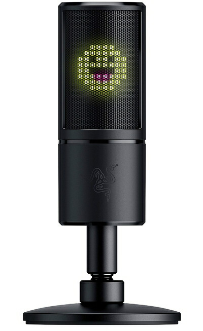 【中古】 Razer Seiren Emote ストリミーングマイク 8ビットLEDディスプレイ ストリーミング反応機能 単一指向性 コンデンサーマイク USB接続 Twitch対応