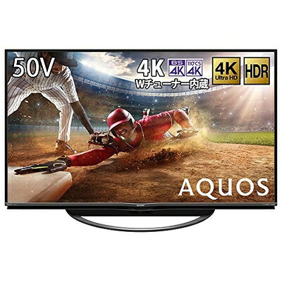 【中古】 シャープ 50V型 4Kチューナー内蔵 液晶 テレビ AQUOS 4T-C50AN1 スマートテレビ(Android TV) N-Blackパネル HDR対応|ベアホームズ