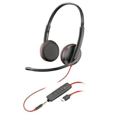 【中古】 Poly Blackwire 3225 USB-C / 3.5mm 有線 両耳 ヘッドセット ノイズキャンセルマイク 国内正規品 メーカー間 8G0X1AA|ベアホームズ