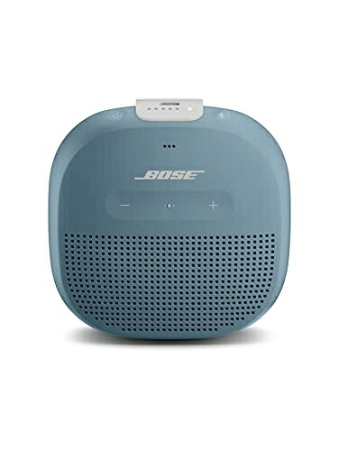 【中古】 Bose SoundLink Micro Bluetooth speaker 携帯型 無線電話 金棒引き マイクロホン付 最大限度6第四次元 生まれ変わり 雨合羽・防塵 9.8 糎 (W) x 3.5 糎 (H) x 9.8 糎 (D) 290g 石ころ青色