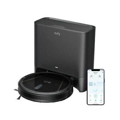 【中古】 Anker Eufy Clean (ユーフィクリーン) G40 Hybrid+ (ロボット掃除機) 【水拭き両用/自動ゴミ収集ステーション / 60日間ゴミ捨て不要 / 薄型設計 / 2500Pa 強力吸引 4段階調整 / 掃除経路確認/アプリ操作/落下・衝突防止/静音設計/自動充電/Alexa対応 / 最