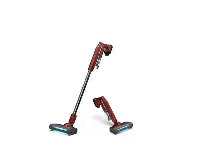 【中古】 超軽量・3 in1 レイコップ UVコードレス掃除機 RGN-300 強力吸引 UV除菌 HEPAフィルター ダストセンサー 布団クリーナー付きスティッククリーナー 1.7kg 充電式クリーナー 静音 小型 車載用 (レッド)