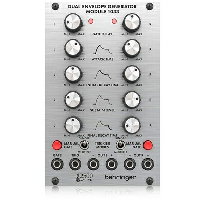 【中古】 Behringer アナログシンセサイザー ユーロラックモジュール ユーロラック対応 アナログエンベロープ DADSRエンベロープジェネレーターモジュール 2500シリーズ DUAL ENVELOPE GENERATOR 1033 シルバー