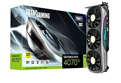 【中古】 ZOTAC (ゾタック) Gaming GeForce RTX 4070 Ti Trinity OC DLSS 3 12GB GDDR6X 192ビット 21Gbps PCIE 4.0 ゲーミンググラフィックスカード IceStorm 2.0 高度な冷却 Spectra 2.0 RGB照明 ZT-D40710J-10P