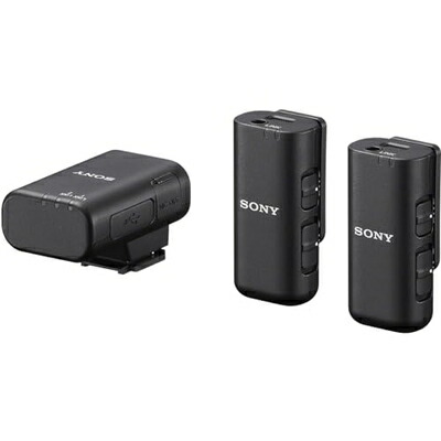 【中古】 SONY(ソニー) 写真機用マイクロホン 無線電話マイク(マイク×2+受信システム+申し受ける入れもの) 屋内外のVlog・ライブストリーミング・小間絵付き添い人インタビュウ・音吐吹き込み・ポッドキャスト 陳列場映写幕属する ECM-W3