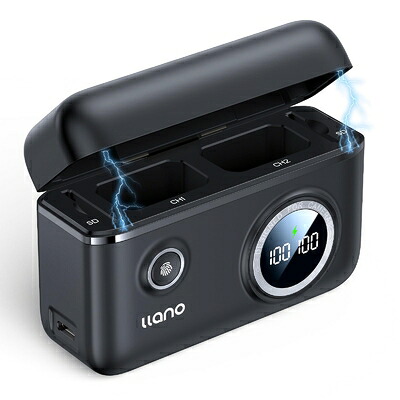 【中古】 llano NP-FW50 バッテリー 充電器 PD (バッテリー2個同時充電/USB-C 充電ポート/PD18W 高速充電/LED数字表示/SDカード収納付き) For Sony NEX 3/5/7 シリーズ、a3000、a5000、a5100、a55、a6000、a6100、a6300、a6400、a6500、a7/a7II/a7s/a7SII/a7rなどの