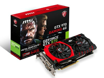 【中古】 MSI社製 NVIDIA GeForce GTX970搭載ビデオカード GTX970 GAMING 4G MGSV