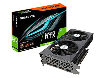 【中古】 Gigabyte GeForce RTX 3060 Ti Eagle OC 8G (REV2.0) グラフィックスカード、WINDFORCEファン2倍、LHR、8GB 256ビットGDDR6、GV-N306TEAGLE OC-8GD REV2.0ビデオカード。