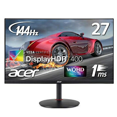 【中古】 Acer ゲーミングモニター XV272UPbmiiprzx 27in IPS 非光輝 2560x1440 WQHD 400シーディー 1ms(VRB) 144サイクル