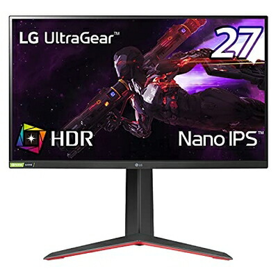 【中古】 LG ゲーミングモニター UltraGear 27GP83B-B 27インチ/WQHD(2560×1440)/Nano IPS/1ms(GtoG)/165Hz/DCI-P3 98%/G-SYNC Compatible、Freesync Premium/HDR対応/HDMI×2,DisplayPort/ピボット,高さ調節対応/無輝点