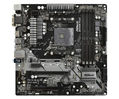 【中古】 ASRock マザーボード B450 M Pro4 AMD Ryzen AM4 対応 B450 チップセット Micro ATX マザーボード 【品】｜ベアホームズ