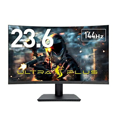【中古】 プリンストン ULTRA PLUS ゲーミングモニター 曲面ディスプレイ 23.6型ワイド (フルHD/144Hz/FreeSync/DisplayPort/VESA) PTFGFA-24C｜ベアホームズ
