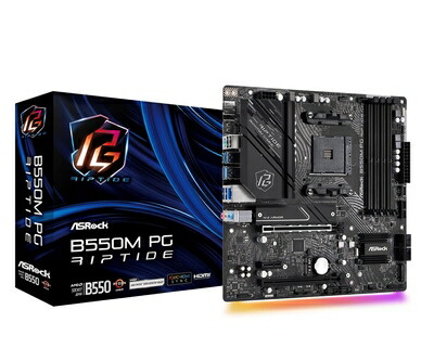 【中古】 ASRock マザーボード B550M PG Riptide AMD Ryzen 5000 シリーズ CPU (Soket AM4) 対応 B550M MicroATX マザーボード 【品】