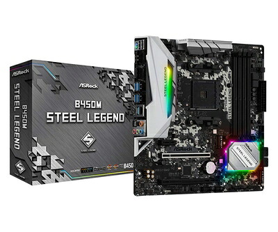 【中古】 ASRock マザーボード B450 M Steel Legend AMD Ryzen AM4 対応 B450 Micro ATX マザーボード 【品】