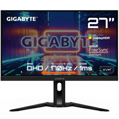 【中古】 ゲーミングモニター GIGABYTE M27Q P Gaming Monitor （ 27インチ QHD 平面モニター 165 Hz/OC 170 Hz 1ms GTG HDR対応 ）｜ベアホームズ