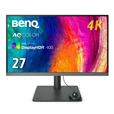 【中古】 ベンキュージャパン BenQ AQCOLORシリーズ 27型デザイナー向けモニター PD2706U (4K/IPS/Display P3/DCI-P3 95%/VESA DisplayHDR 400/HDR10/USB-C/90W給電/CAD/スピーカー(2.5W×2)/高さ調整・回転)