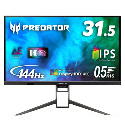 【中古】 Acer ゲーミングディスプレイ XB323QKNVbmiiphuzx 31.5型ワイド IPS 非光沢 3840×2160 4K 0.5ms (GTG, Min.) 144Hz HDMI 2.1 PS5対応 VESA DisplayHDR 400