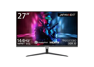 【中古】 JAPANNEXT 27in ゲーミングモニター 144サイクル 1ms 盛りだくさん固定ディスク 1920x1080解像力 IPS ダイアログボックス 見せびらかす (HDMI/DisplayPort/ブルーライトカット / 可視性角178°) JN-IPS27FHDR144