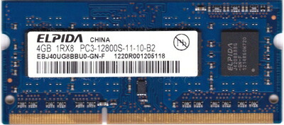 【中古】 ELPIDA PC3-12800s (DDR3-1600) 4GB ノートパソコン用メモリ