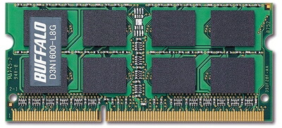 【中古】 BUFFALO PC3L-12800対応 204PIN DDR3 SDRAM 8GB D3N1600-L8G