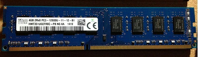 【中古】 ハイニックスHMT351U6EFR8C-PB DRAM 4 GB DDR3-1600、CL11（256Mx8）