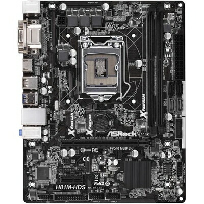 【中古】 ASROCK マザーボード HASWELL対応 C2ステッピング micro ATX H81M-HDS