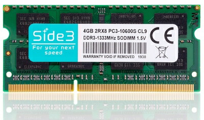 【中古】 Side3 ノートPC用メモリ PC3-10600(DDR3-1333) サムスンメモリ搭載 (4GB x 1)