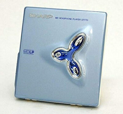 【中古】 せつ然たる 携帯型MD電気蓄音機 MD-ST770-A MDLP相応う 青味