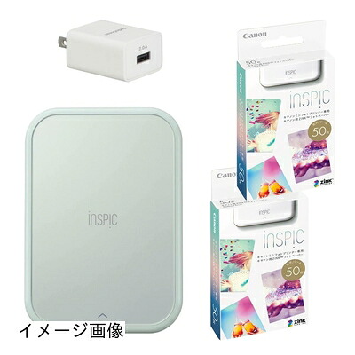 【新古品】 キヤノン スマホ用フォトプリンタ iNSPiC PV-223 スマホプリンタ ＆ 用紙100枚 ＆ USBアダプタ セット