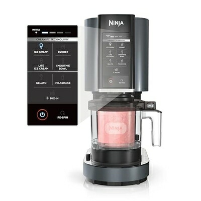 【中古】（新古品） Ninja NC299AMZ CREAMi Ice Cream Maker, for Gelato, Mix-ins, Milkshakes, Sorbet, Smoothie Bowls \u0026 More, 7 One-Touch Programs, with (1) Pint Container \u0026 Lid, Compact Size, Perfect for Kids
