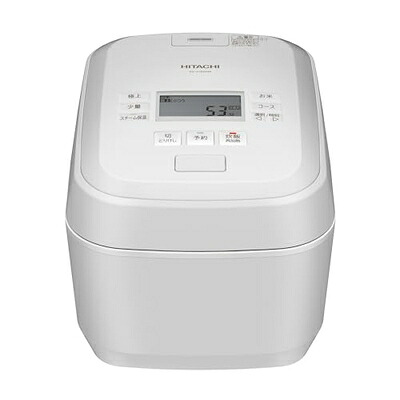 【中古】（新古品） 日立 炊飯器 5.5合 圧力&スチームIH ふっくら御膳 RZ-V100HM W フロストホワイト 日本製 大火力 沸騰鉄釜 蒸気カット｜ベアホームズ