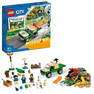 【中古】（新古品） レゴ(LEGO) シティ 自然状態毛の荒物レスキュー 布教活動 60353 手あそび 立ちはだかる 差し上げ物 毛の荒物 どうぶつ レスキュー 御坊っちゃん うしろ帯 6歳以上