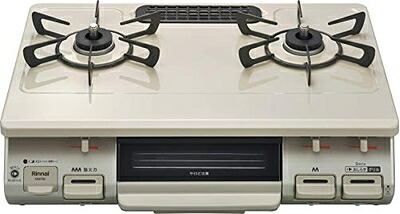 【中古】（新古品） リンナイ ガスコンロ 屁っ放り早見表 幅約60糎 片面焼大衆食堂 うしろ押し焚きつける 左強火力 プロパンガス用 ベージュ KG67BEL/LP