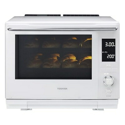 【中古】（新古品） TOSHIBA(東芝) スチームオーブンレンジ 石窯ドーム 30L ER-YD3000(W) グランホワイト 2段調理 300℃ おまかせ焼き フラットテーブル 電子レンジ 簡単操作 簡単料理 時短 お手軽メニュー 簡単お手入れ