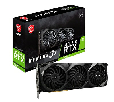 【中古】(新古品) MSI GeForce RTX 3070 Ti VENTUS 3X 8G OC ゲーミンググラフィックカード - 8GB GDDR6X 1800MHz PCI Express Gen 4 256ビット 3x DP v 1.4a HDMI 2.1 (4K対応)