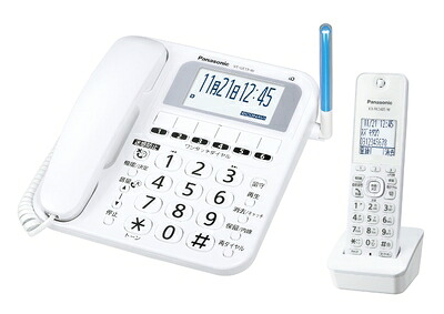 【中古】（新古品）パナソニック デジタルコードレス 電話機 VE-GE19DL-W 迷惑電話 対策機能搭載 シニアモデル ホワイト