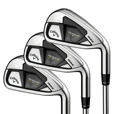 【中古】（新古品） Callaway Golf Rogue ST Max アイアンセット (右利き グラファイトシャフト ライトフレックス アイアン5本-PW AW SW クラブ8本セット)